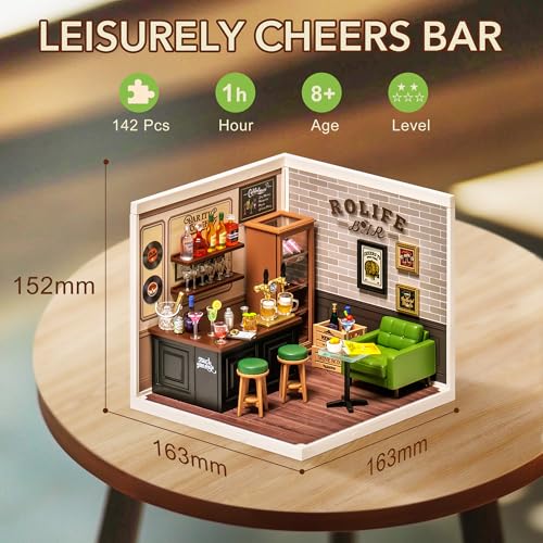 Rolife DIY Miniature Plastic House Building Set Toys Playset with LED Suitable for Mini Figures Construction Toys Diorama ...