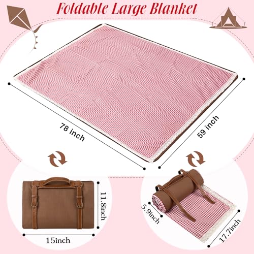 VitalCozy Waterproof Picnic Blankets 59 x 78in Outdoor Blanket Foldable 2 in 1 Double Layer Sandproof Beach Mat with Carry...