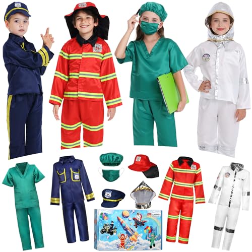 Chillife Toddler Dress up Clothes Boys Dress up Costumes for Play Kids Costumes Firefighter, Police, Astronaut, Doctor Rol...