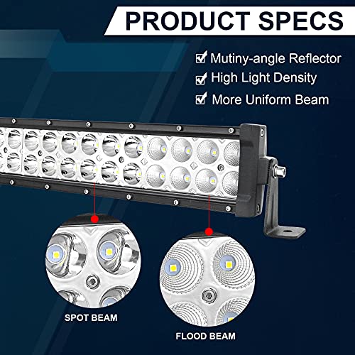 Willpower 22 in 24 inch 120W Spot Flood Combo LED Work Light Bar with Wiring Harness Kit for Truck Car ATV SUV 4X4 Jeep Tr...