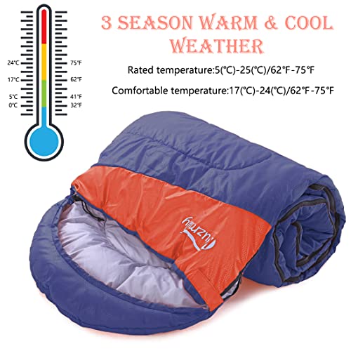 Camping Sleeping Bag 3 Seasons Lightweight &Waterproof with Compression Sack Camping Sleeping Bag Indoor & Outdoor for Adu...