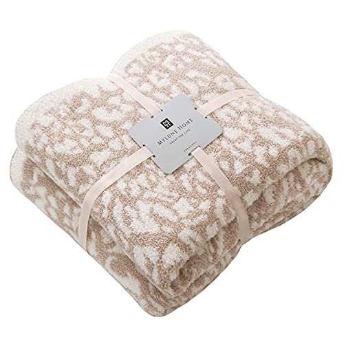 MH MYLUNE HOME Ultra Soft Leopard Throw Blanket (50x60 inches) Microfiber Blankets Plush Warm Reversible Cheetah Blanket L...