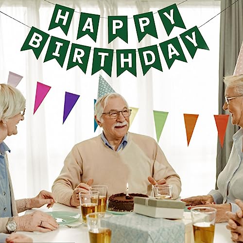 GLASNES Green Happy Birthday Banner Birthday Party Supplies for Adult Boy Girl