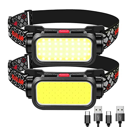 Headlamp Rechargeable, 1500 Lumens Wide Beam Led Headlamp, Lightweight Hard Hat Light, 4 Modes Lightbar Head lamp, Outdoor...
