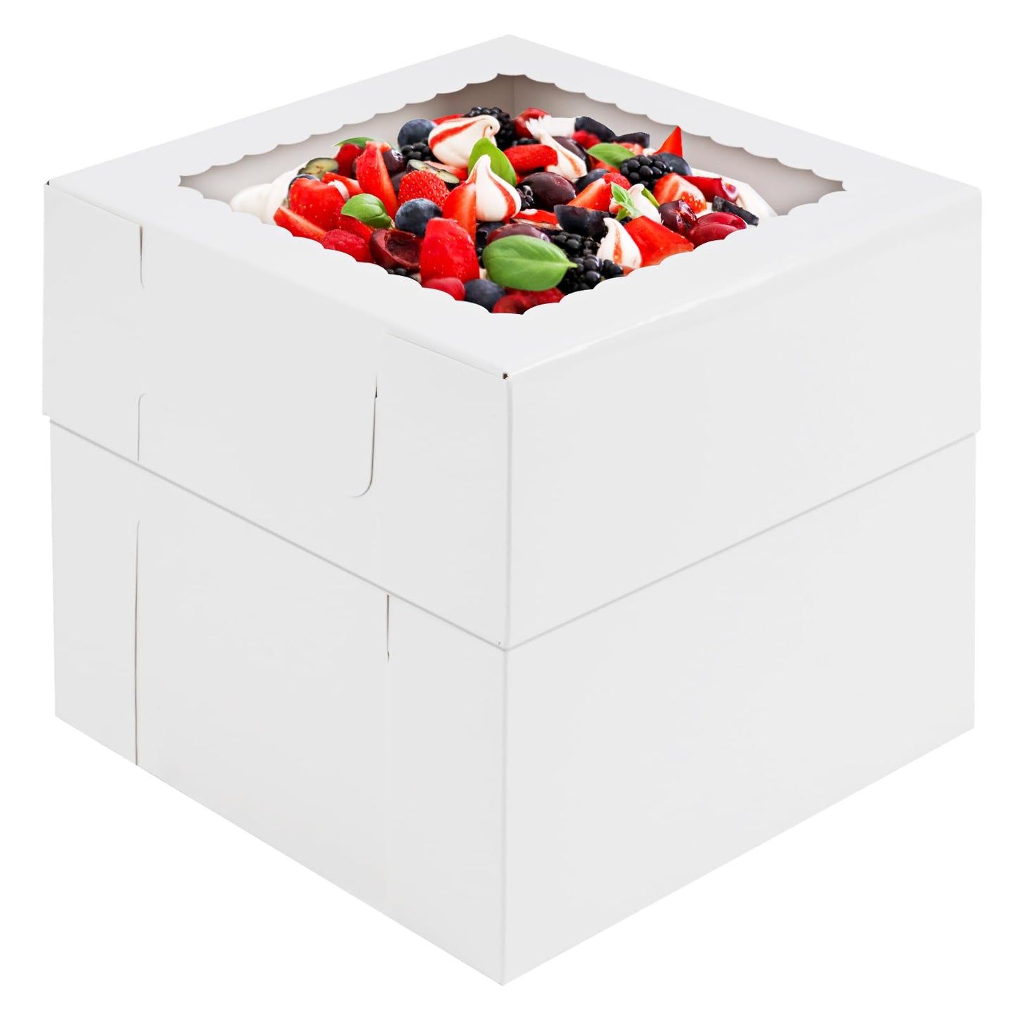 Moretoes 20pcs 8x8x8 Inches Cake Boxes with Window, White Bakery Dessert Boxes, Cajas Pasteles for Cake, Valentine's Day, Mother's Day, Birthday, Wedding, Party