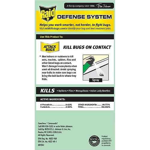 Raid House and Garden Insect Killer Insecticide Aerosol Spray - 11 Oz. (Pack of 12)