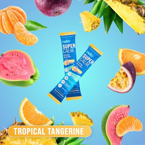 Nello Supercalm Powdered Drink Mix, Cortisol Reducer* and Sleep Aid Supplement, L Theanine, Ksm-66 Ashwagandha, Magnesium ...