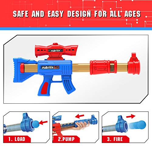 YEEBAY Shooting Game Toy for Age 6, 7, 8,9,10+ Years Old Kids, Boys - 2pk Air Guns & Shooting Target & 24 Foam Balls - Ide...