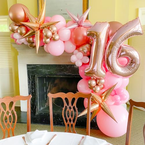 Voircoloria 90pack Light Pink Balloons Different Size 18/12/10/5 Inch Pastel Pink Balloon Garland Arch Kit for Boys Girls ...