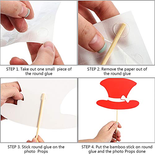 Gejoy 60 Pieces Photo Booth Props DIY Kit Graduation Funny Selfie Props Accessories for Wedding Prom Party Supplies Favors...