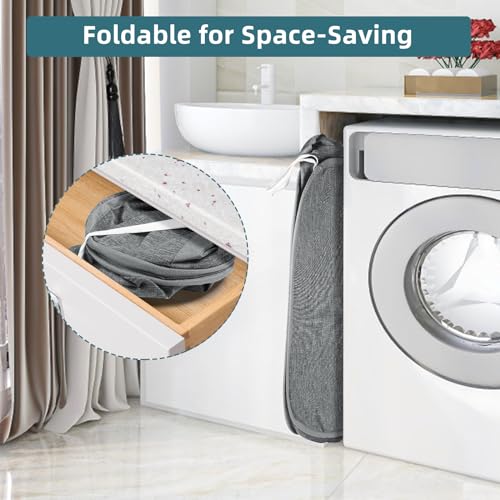 Collapsible Laundry Baskets, Tear Proof Pop Up Laundry Hamper with Dual Handles, Durable Foldable Laundry Basket, Easy to ...