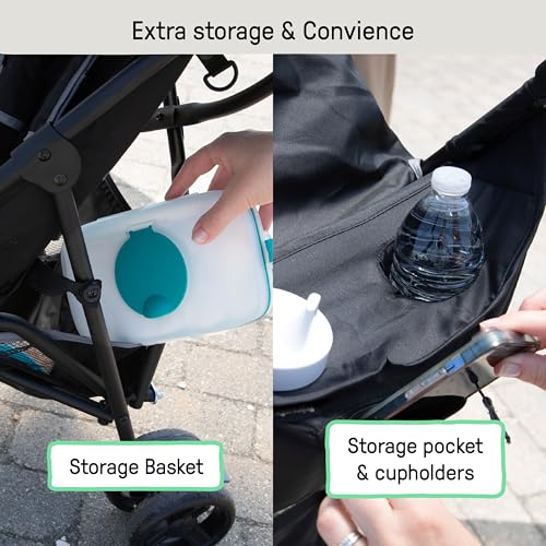 Ingenuity 3D Mini Convenience Stroller – Lightweight Stroller with Compact Fold, Multi-Position Recline, Canopy with Pop O...