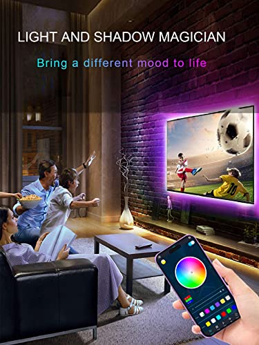 KANTUTOE LED Lights for TV, 16.4ft LED Lights for 45-75 Inch TVs, RGB TV Backlight Behind, Music Sync Bluetooth APP & Remo...
