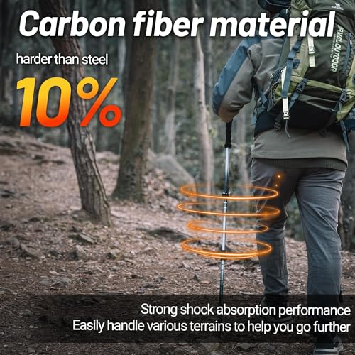 Trekking Poles Collapsible Hiking Poles - Trekking Sticks with Quick Lock System Lightweight for Hiking, Camping