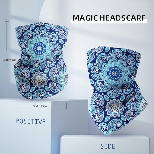 Ice Silk Cooling Neck Gaiter Men's Houndstooth Floral Pattern Windproof Sun Protection Breathable Balaclava for Outdoor