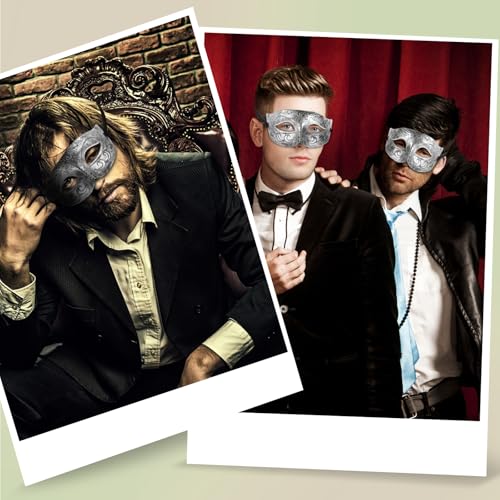 Gjinxi Masquerade Mask for Men Venetian Vintage Retro Carnival Cosplay Character Half Masks Party Halloween Mardi Gras