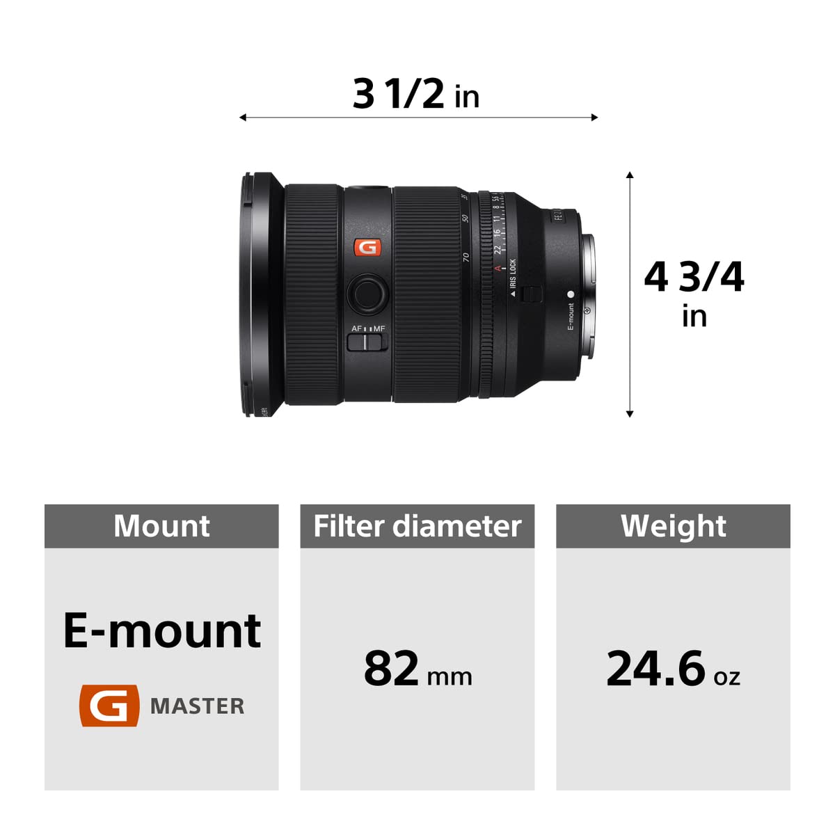 Sony SEL2470GM2 FE 24-70mm f/2.8 GM II Full-Frame Constant-Aperture G-Master Standard Zoom Lens