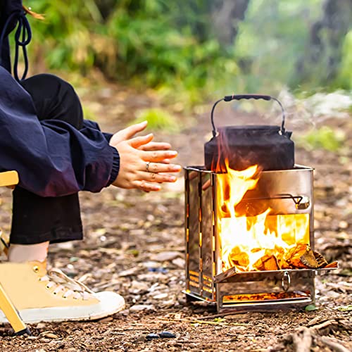 XINNIKESI Camping Cookware, Folding Wind-Proof Wood Burnings Stove Portable Camp Stove Furnaces Backpacking Stove Picnics ...
