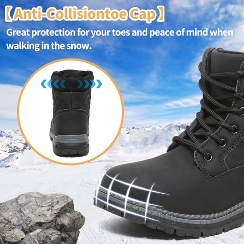 Winter Hiking Boots Women Waterproof Snow Ankle Booties Work Boots Warm Fur Lined Trekking Shoes Winter Lace up Booties fo...