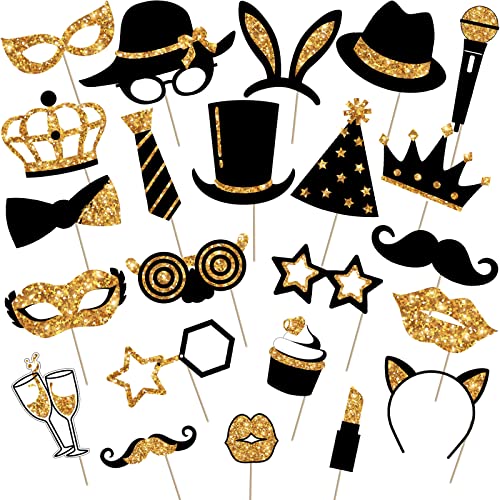 Zonon 24 Pcs Funny Photo Booth Props:Valentine's Day, Mardi Gras, Easter, Family Reunion, Class Reunion, Birthday, Wedding...