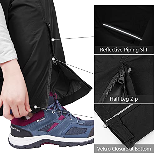 33,000ft Women's Rain Pants, Lightweight Waterproof Rain Over Pants, Windproof Hiking Pants for Outdoor, Fishing, Rainy Day