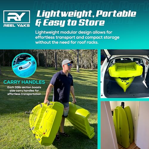 Reel Yaks Rapido Modular Fishing Kayak - 10.8ft Lightweight, Sit On Top Kayak for Adults & Youth - Stable & Portable, Idea...