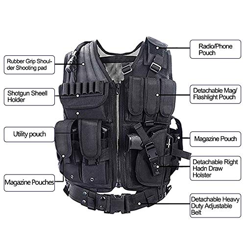 vAv YAKEDA Tactical Vest Outdoor Ultra-Light Breathable Training Airsoft Vest Adjustable for Adults