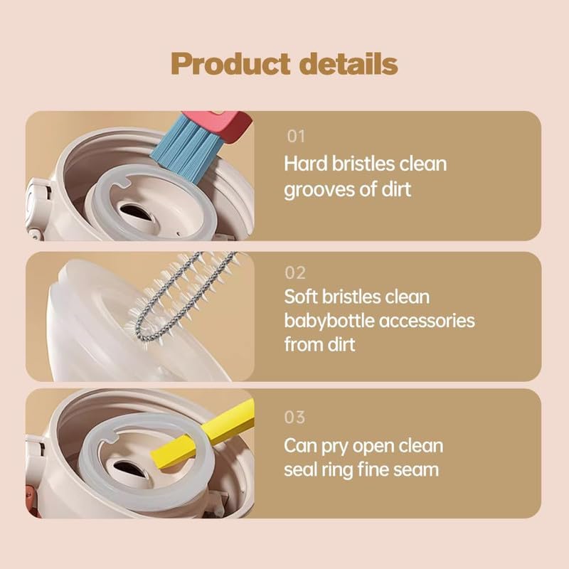 3 in 1 Cup Lid Gap Cleaning Brush, Multifunctional Bottle Brush, Cup Lid Gap Cleaner, Home Kitchen Crevice Cleaning Brush Tools (3PCS)