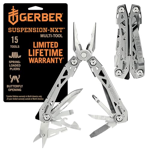 Gerber Gear Suspension-NXT 15-in-1 EDC Multi tool with Pocket Knife, Needle Nose Pliers and Wire Stripper Tools, Gifts for...