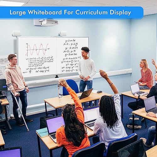 maxtek Rolling Whiteboard, 72x40 Large Double-Sided White Board Dry Erase on Wheels, Giant Magnetic White Board Standing f...