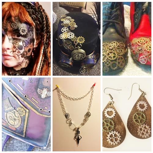 YYHDTYFY Steampunk Gears Accessories Decor DIY Metal Pendants Charms Wheels For Crafting Jewelry Making