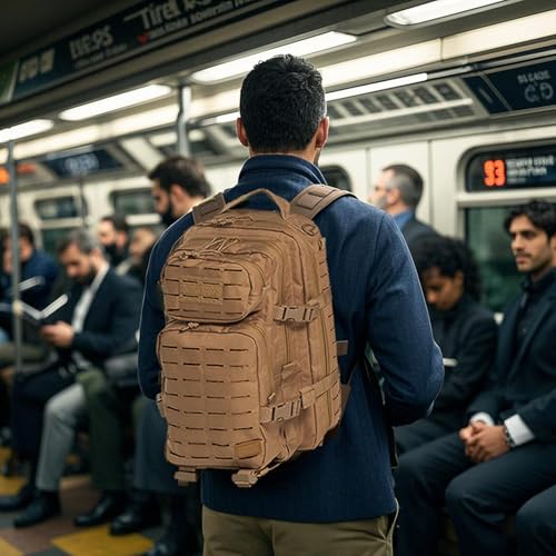 Military Tactical Backpack for Men 35L Small Molle System Water Resistant 3 Day Survival Assault Pack for Bug Out Bag Ruck...