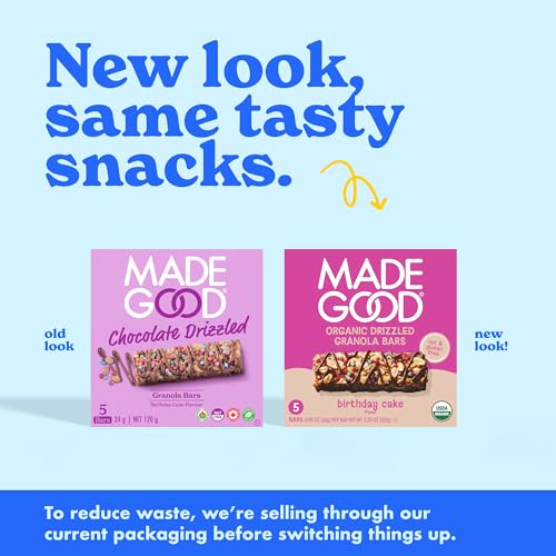 MadeGood Organic Chocolate Drizzled Granola Bars, 5ct, 4.25 OZ