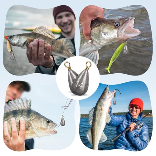 MYLPRETALE 26Pcs Fishing Weights Sinkers Kit, Drop Shot Weights, Lead Fishing Weights for Saltwater Freshwater, Catfish We...