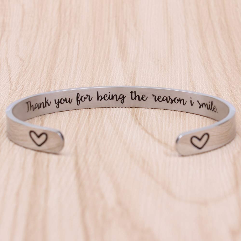 Btysun Bracelets for Women Inspirational Gifts for Women Motivational Birthday Cuff Bangle Friendship Personalized Mantra Jewelr
