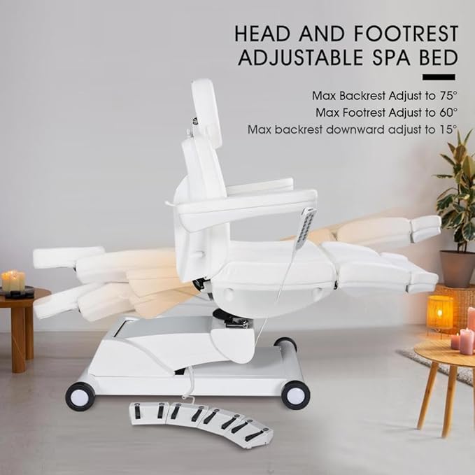 Artist hand 4 Motors Aesthetic Chair Dual Control Full Electrical Medical Facial Beds for Esthetician Beauty Bed Foldable Leg Cushion Podiatry Doctors Chair