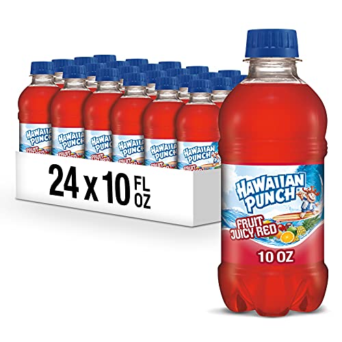 Hawaiian Punch Fruit Juicy Red Fruit Juice Drink, 10 Fl Oz Bottles, 24 Count (4 Packs Of 6), Ready-to-drink, On-the-go, Ca...