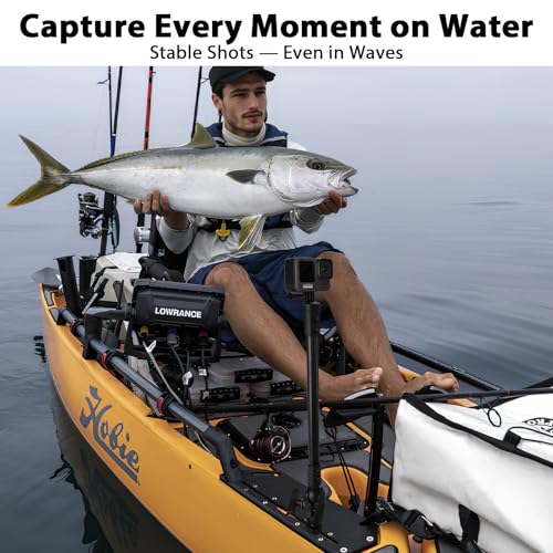 VINmounts 19.7" Kayak Camera Mount,360 Degree Adjustable Mount Compatible with Camera,with 1.5 Inch Ball T-Bolt Base for M...