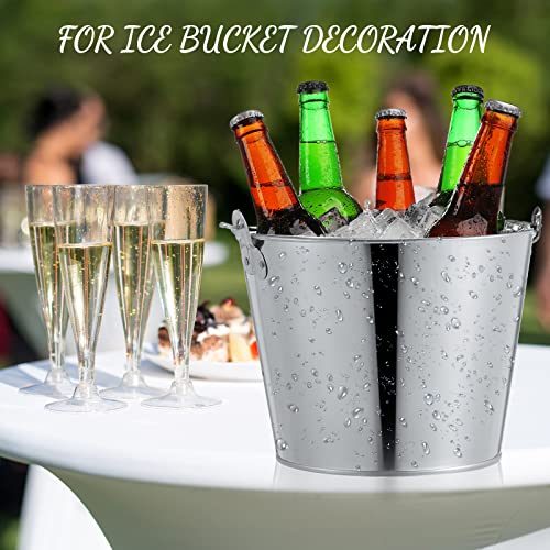 Zopeal 24 Pcs Galvanized Beer Buckets with Handle Metal Ice Buckets with Shovels and Tongs for Beer Drinking Summer Pool P...