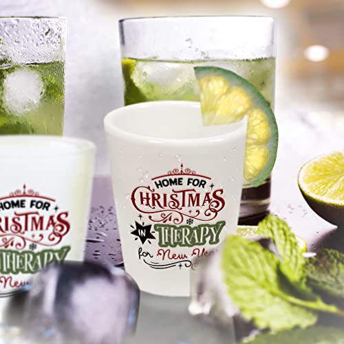 Ceramic Christmas New Year Shot Glasses Home for Christmas in Therapy for New Year Style B Holidays and Occasions Bar Supp...