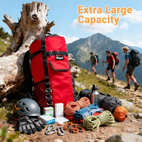 Keepark Rock Climbing Rope Storage Bag - Large Capacity Tree Rope Storage Backpack, Waterproof Oxford Outdoor Climbing Rop...
