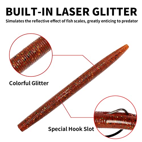 Gotour Weedless Soft Fishing Lures for Freshwater and Saltwater, Premium Pre-Rigged Jig Head Paddle Tail Swimbaits for Bas...