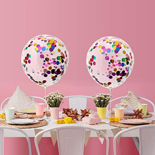 Confetti Balloons 40pack, 12inch Transparent Party Balloons with Colorful Confetti for Graduation Party Wedding Baby Showe...