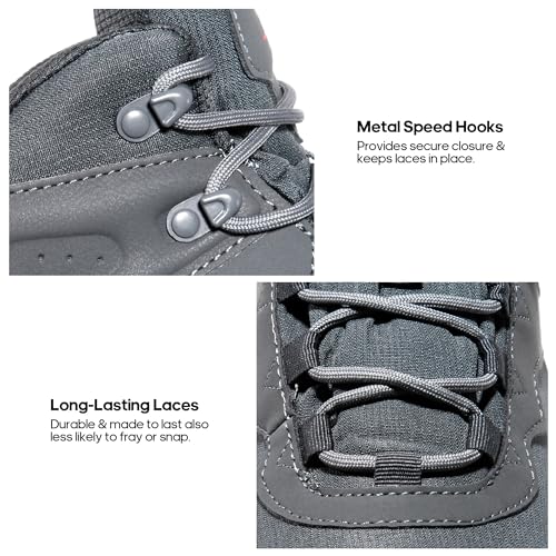 NORTIV 8 Men's Waterproof Hiking Boots, Lightweight Tactical Boots for Men, Mid Ankle Men's Hiking Boots for Trekking Trai...