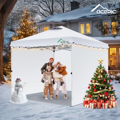 Acepic Canopy Sidewalls for 10x10 Pop Up Canopy Frame, Waterproof UV Protection Material for Outdoor Events, Courtyard, Ve...