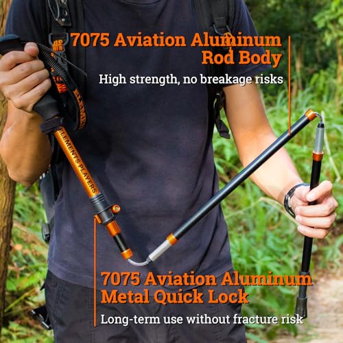 Ultralight & Strong Aviation 7075 Aluminum Trekking Poles (2pcs) - 3-Section Telescopic Shickproof Hiking Sticks with EVA ...