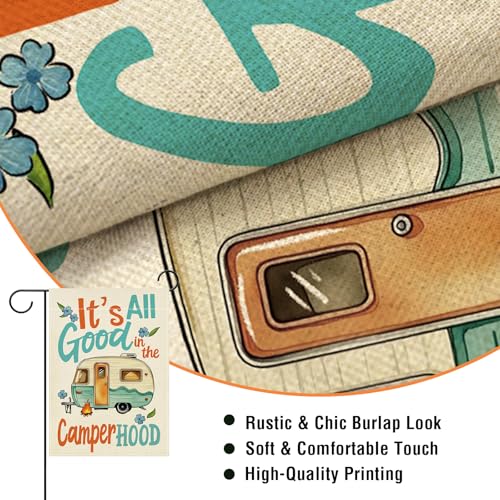 Artofy It's All Good in The Camper Hood Small Decorative Garden Flag, Camping RV Campfire Floral Yard Lawn Outside Decor, ...
