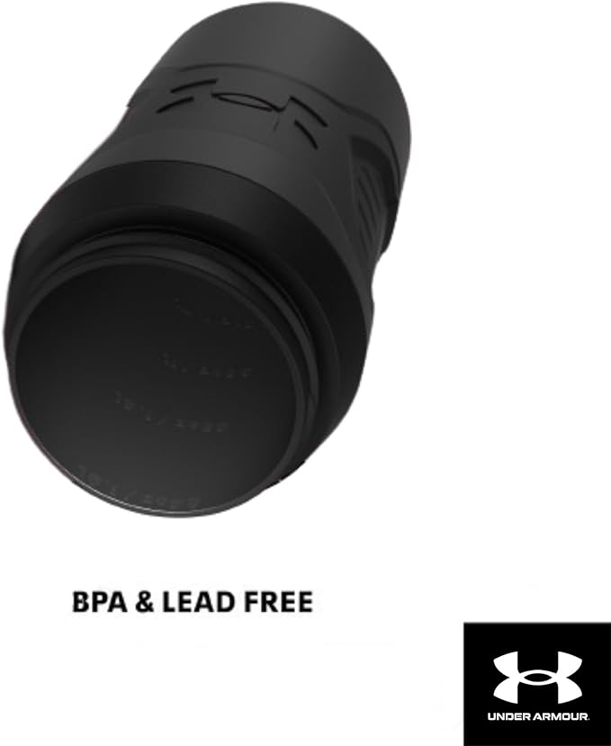 Under Armour 32 oz Insulated Water Bottles - Sports Water Jug with Fence Hook, Leak Resistant for Baseball, Football & More, 32 oz Insulated, Jet Grey/Black