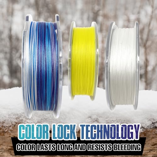 Reaction Tackle Ice Fishing Braided Fishing Line, Tip-Up Line, 8 Strands, Zero Memory Super Stong Pro Grade Power Ice Brai...