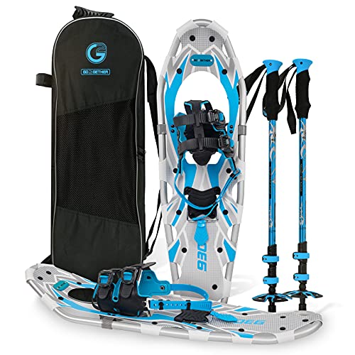 G2 36 Inches Light Weight Snowshoes with Toe Box, EVA Padded Ratchet Binding, Heel Lift, Flexible Pivot Bar, Durable Back ...